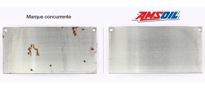 AMSOIL Z-ROD a complètement empêché la formation de rouille, contrairement à l'huile du principal concurrent.