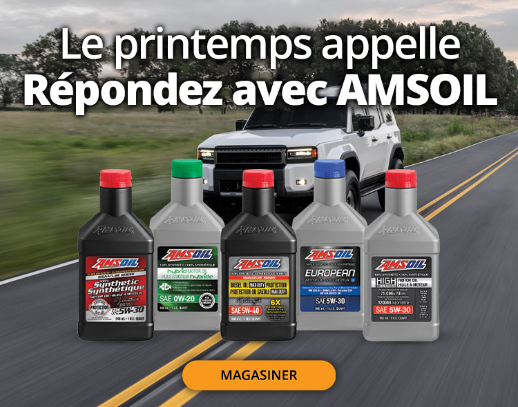 Le printemps appelle. Répondez avec AMSOIL. Magasinez