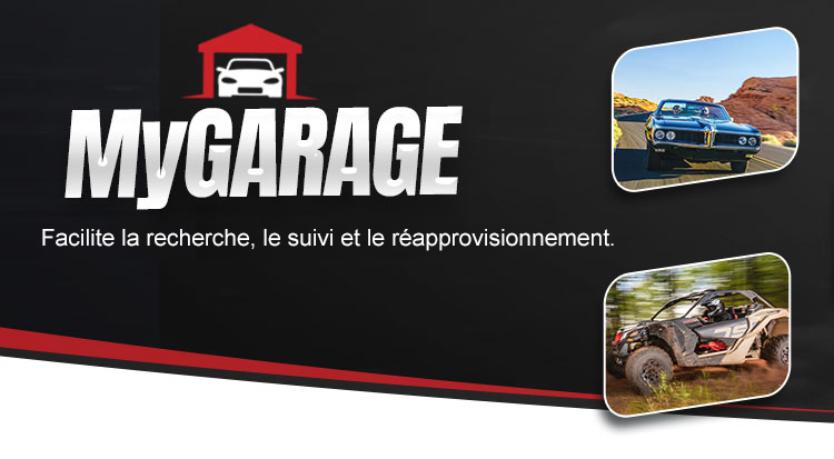 Restez prêts. Courez fort. MyGarage facilite la recherche, le suivi et la réordonnance. Explorer
