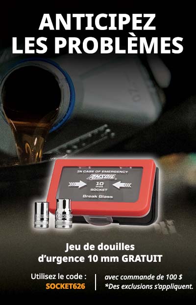 Gardez une longueur d’avance sur les problèmes. Commandez maintenant. Ensemble de douilles d’urgence de 10 mm gratuit avec toute commande de 100&nbsp;$. *Exclusions applicables. Utilisez le code : SOCKET626.