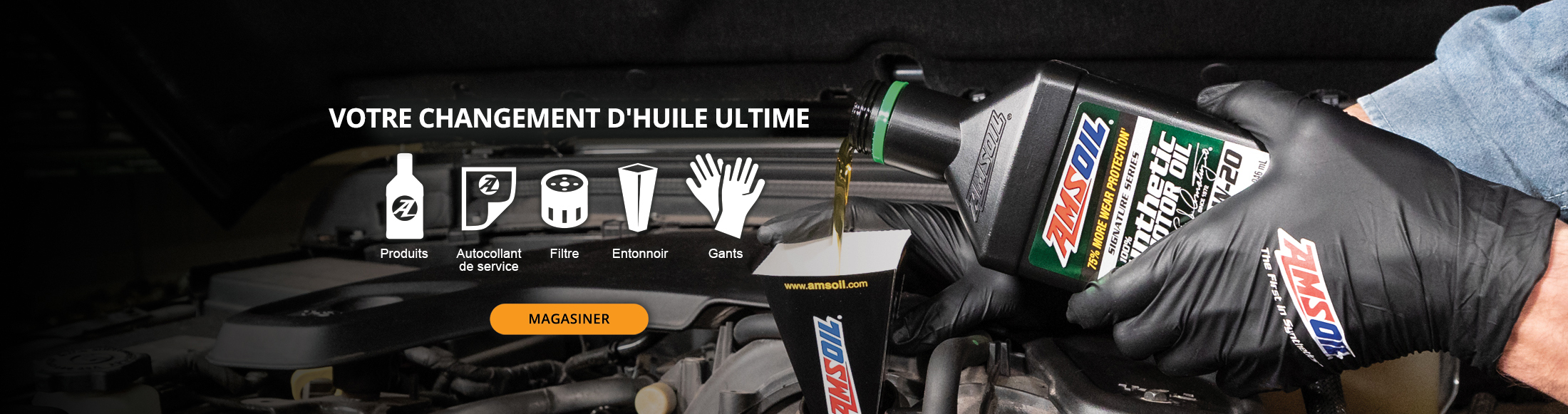 Votre changement d’huile ultime. Produits, autocollant de service, filtre, entonnoir et gants. Acheter maintenant.