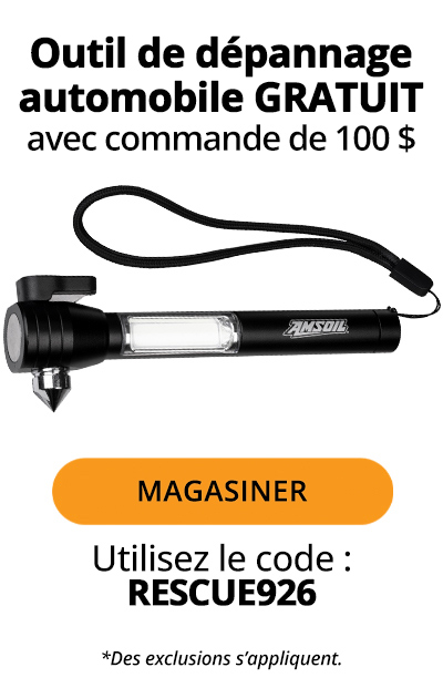 Free* automotive rescue tool. Use Code: RESCUE926. Order now. *$100 order minimum. Des exclusions s’appliquent.